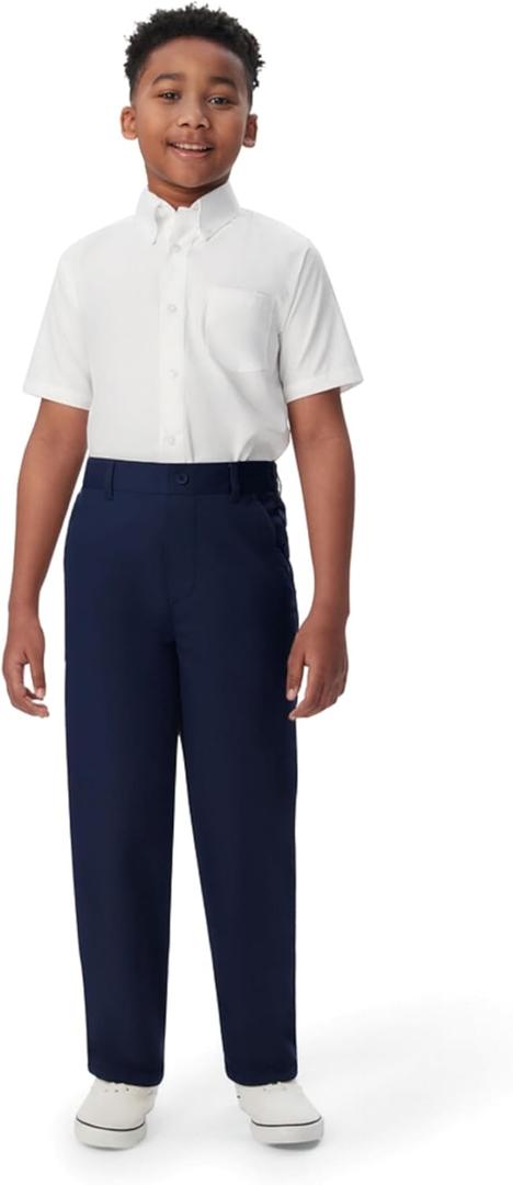 French Toast Boys Pull-On Relaxed Fit School Uniform Pant (Standard & Husky) (8, Navy)