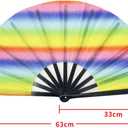 13 inch Large Folding Hand Fan - 2025 New Large Boots on The Ground Hand Fan for Dance, Performances, Gift, Parties | Retro Laser Colors & Chinese Style Craft (Purple)