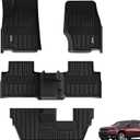 3W Floor Mats Fit for Jeep Grand Cherokee L 7 Seat 2021-2025 2026 All Weather TPE Custom Fit Floor Liner for 1-3 Rows Full Set Car Mats Black(NOT Fit for 6-Passenger)
