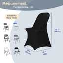 Craft And Party 10 Pack Black Spandex Folding Chair Covers, Stretch Polyester Slipcovers for Wedding, Party & Dining Chairs  Flat Front Design, Universal Fit