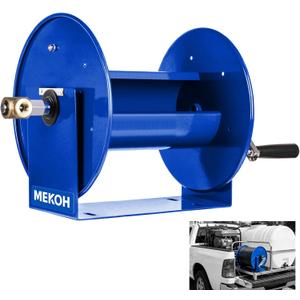 Pressure Washer Hose Reel 150FTx3/8”, 300FTx1/4” Manual Power Washer Hose Reel with M22 14mm Fitting,4500PSI Heavy Duty Hose Reel for Water,High Pressure Metal Reel with Wall/Van/Trailer Mount