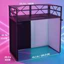 DJ Booth - Adjustable Height (33inch / 37.8inch), Portable DJ Table Stand with Carry Bag, Black & White Blackout Cloth, Foldable DJ Facade Booth for Event, Parties, Festival, Clubs (41.1 x 20.5inch)