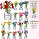 Xuhal 40 Sets Mothers Gift Set for Women Positive Mini Bud Vase with Flowers Positive Cards Motivational Office Desk Decor Gift for Mother Women Teacher Volunteer Employee Nurse Wedding