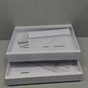 2 Pack Pull Out Cabinet Organizer, 21.8" Deep Slide Out Drawer for Cabinets Adhesive Pull Out Drawers Heavy Duty Pull Out Shelves for Kitchen, Cupboard, Pantry, Bathroom-White