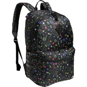 adidas 3-Stripe Classic Backpack for Men and Women, Bag with Laptop Sleeve, Meadow Floral Black/Black/White/5.0, One Size