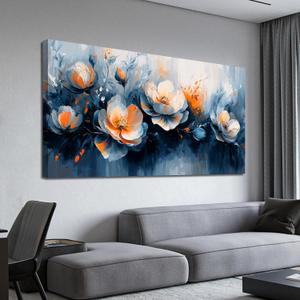 KUPTEU Canvas Wall Art Decor Wall Art Pictures for Living Room Artwork for Walls Large White Flowers Wall Art Prints Canvas Art Wall Decor Vintage Botanical Wall Art Bedroom Home Decor 24" X 48"