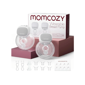 Momcozy Hands Free Breast Pump S9 Pro Updated, Wearable Breast Pump of Longest Battery Life & LED Display, Double Portable Electric Breast Pump with 2 Modes & 9 Levels - 24mm, 2 Pack Gray