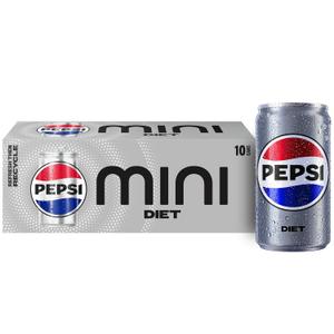2 x Diet Pepsi Soda, 7.5 Ounce Mini Cans, 10 Pack (EXP 09/22/25)