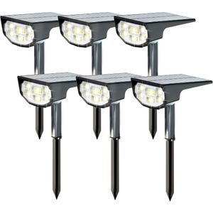 Solar Spot Lights Outdoor IP68 Waterproof, Ultra-Bright PerformanceSimple Modes for Easier Operation, Auto On/OffSolar Powered Landscape Lights for Garden, Yard, Pathway (Cool White, 6 Pack)