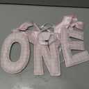 Suncalla Pre-strung Fabric Happy Birthday Banner Felt One High Chair Banner 1st First Birthday Bunting Garland Decorations for Party Photo Home Backdrop(Bow One,Pink,White)