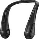 Bladeless Neck Fan, 5000mAh Rechargeable Battery Powered, 3 Speeds, Angle Adjustable, Hand-free Portable Neck Fan for Both Outdoor & Indoor Use, UL Certified, Black