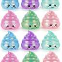 Meooeck 12 Packs Maltose Adult Stress Relief Balls Cute Sensory Fidget Toy Stress Relief Balls Inside for Anxiety, Autism, ADHD, Large Capacity Soft Squeeze Ball Set Birthday Party Favors (Poop)