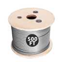 500FT 304 Stainless Steel Cable, 3/16 inch Stainless Steel Wire Rope with 7 x 19 Strands Construction Marine Grade for Deck Railing, Clothesline, Ziplines and DIY Balustrade