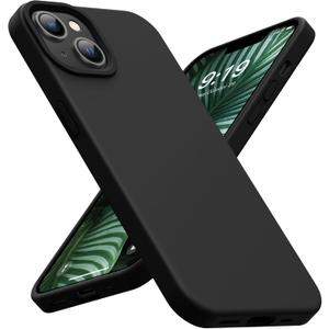 OuXul for iPhone 14 Case,iPhone 13 Case Shockproof Liquid Silicone Protective Phone Case with Soft Anti-Scratch Microfiber Lining Ultra Slim Drop Protection Phone Cover 6.1 inch (Black)