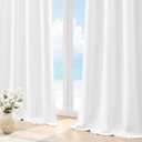 LIMON HOME White Blackout Curtains 72 inches Long for Living Room Bedroom, Soundproof Window Treatment Black Out Drapes for Hall Room, Set of 2 Panels