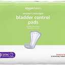 Amazon Basics Incontinence Pads for Women, Bladder Control, Postpartum, Overnight Absorbency, Unscented, 60 Count