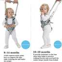 IULONEE Baby Walker, Handheld Kids Toddler Walking Harness Helper Assistant Protective Belt Child Activity Walker Adjustable Standing Up Walking Learning Helper for Toddler 7-24 Month (Blue & Grey)