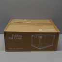 33 Inch Collapsible Travel Dog Crate for Medium Large Dogs, Portable Dog Crate 4-Door Foldable Soft Kennel with Durable Mesh Windows for Indoor & Outdoor Travel, with Storage Bag,Grey