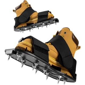 Epoxy Floor Spiked Shoes Fully Assembled Gunite Spiked Shoes with 3/4" Short Spikes for Garage Floor Epoxy, Overlays, Cover Installation,1 Pair (Black)
