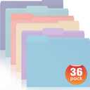 36 Packs File Folders Letter Size, 8.5 x 11 Colored File Folders 1/3 Cut Tab for Easy Labeling, for Home, Office, School Filing