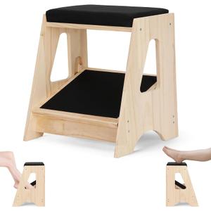 Double Step Footrest Under Desk,4 Adjustable Heights with Adjustment Stem