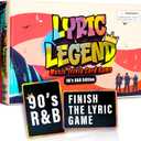 Lyric Legend 90s R&B Music Trivia - Adult Games for Game Night - Good for Groups Finish The Lyrics Party Game - Multiple Choice, Listen While You Play with Included Playlist!