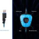 SADES SA902 Stereo Gaming Headset 7.1 USB Surround Sound PC Headsets Over-Ear Gaming Headphones with Microphone LED Light Black Blue