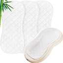 Moonsea Quilted Thicker Changing Pad Liner 3 Pack Waterproof, Fit for Changing Table Liners are Warm On a Baby's Back Non-Slip Design Reusable Pads Machine Washable, White