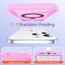 Designed for iPhone 16 Pro Case with Magnetic Ring Stand [Compatible with Mag-Safe] [Military Drop Protection] Shockproof Translucent Phone Cover for iPhone 16 Pro 6.3",Pink