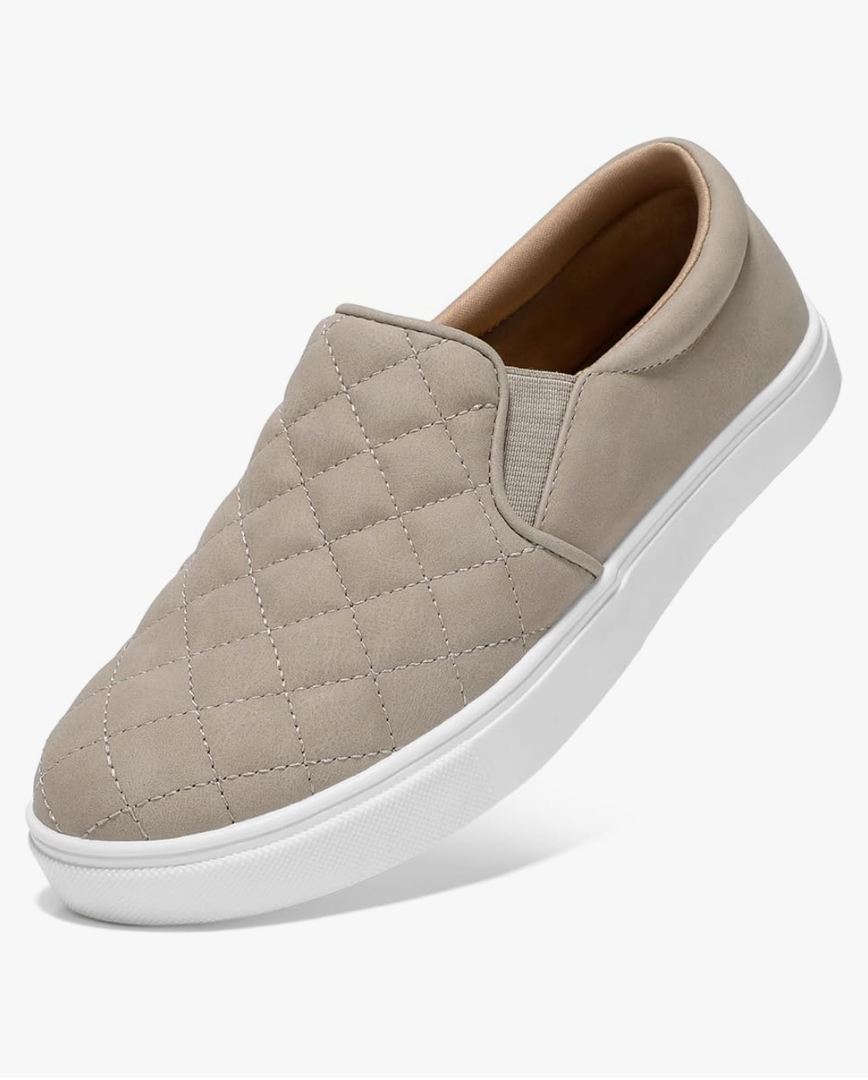 STQ Loafers for Women Memory Foam Slip On Sneakers EleeS Quilted 1.0 Comfort Fall Shoes, Size 10.5