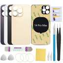 UooFide Back Rear Screen Glass Cover Replacement Compatible with iPhone 14 Pro Max 6.7-Inches All Carriers (Gold)
