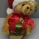 Bearington Christmas Stuffed Animals Christmas Teddy Bear Plush with Santa Hat - Holden Presents 15"