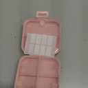 Small Travel Pill Box, Double Layer 7Compartments Pill Organizer, 3.1" x 3.1" x 1.4" Portable Weekly Pill Case Container for Pocket, 7 Day Compact Medicine Holder for Vitamins, Fish Oils Pink