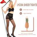 G&Y 2 Pairs Women's Lycra Sheer Tights - 30D No Rip Control Top Pantyhose with Reinforced Toes (Black)