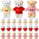 Jenaai 24 Pcs Valentine's Day Mini Teddy Bear Bulk, 5.1 Inch Valentines Day Stuffed Animals Soft Plush Toys for Kids Grils Boys Birthday Gifts Party Favors Wedding Supplies(Classic Bear)