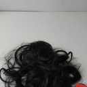 LONAI Ponytail Extension, 18" Wavy Claw Clip Ponytail Extensions ZJ001 Shoulder Length Curly Wavy Claw Clip in Ponytail Hairpiece Synthetic Fake Pony tails Hairpieces-Black Brown