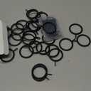 Hotop 30 Pcs Metal Drapery Curtain Rings 0.98/1.26/1.65 inch Interior Diameter and 30 Pcs Hanging Curtain Drapery Pin Hooks for Window Door Shower(Black,32 mm)