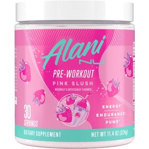 Alani Nu Pre Workout Powder Pink Slush, Amino Energy Boost, Endurance Supplement, Sugar Free, 200mg Caffeine, L-Theanine, Beta-Alanine, L-Citrulline, 30 Servings, BB FEB2028