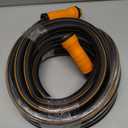 Garden Hose 25 ft x 5/8", NON-EXPANDING Flexible Water Hose, Kink Resistant Lightweight Hybrid Hose-Black Orange