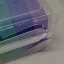 novelinks Transparent 4" x 6" Photo Cases and Clear Craft Keeper with Handle - 16 Inner Cases Plastic Storage Container Box (Multi-colored)