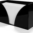 Paper Towel DispenserBlack Paper Towel HolderAcrylic Napkin Holder for TableCan Wall-Mount C-Fold, Z-Fold, Trifold Paper Hand Towel Dispenser for Canteen Home and Commercial (1)