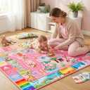 2.5x4 ft ABC Rug for Kids Room Nursery Classroom Rug, Kids Rugs for Playroom Bedroom, Boys Girls Non-Slip Educational Play Mat with Alphabet Numbers Animals Shapes Seasons