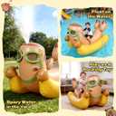 Skirfy 72" Inflatable Swimming Pool Float for Kids with Sprinkler for Yards, 3-in-1 Summer Water Toys Large Pool Raft Outdoor Party Toys