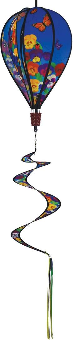 In the Breeze 0988 Spring Pansies Hot Air Balloon Wind Spinner-Outdoor Hanging Decoration