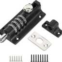 Combination Locking Bolt, Safety Slide Latch Lock with 4 Digit Combination Setting Thickened Solid Door Lock Latch for Interior Front Door Toilet Barn Fence Garage Cabinets
