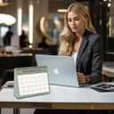 2 x Gannyfer 2026 Desk Calendar, Small Standing Flip Desk Calendar, Use Now to Dec 2026, 18-Month Simplicity Desktop Calendar for Home, School, Office, 6" x 8", Green (3 Stickers Included)