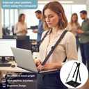 Laptop Harness for Walking Portable Wearable Laptop Stand for up to 14" Tablets E-Readers Notebook Notepad Standing Desk with Adjustable Straps(Black)