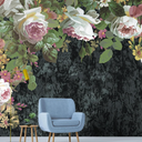 WRIGAEL Wall Mural (Not Peel and Stick) Wallpaper for Bedroom Living Room Art Full Large Wall Paper Murals Modern Vintage Floral Peony Flowers Botanical Leaf Dark Floral Extra Wide 137"x106"