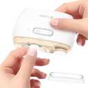 Electric 2-in-1 Nail Clipper & Polisher, 2-Speed Safe Fingernail Trimmer for All Ages, Rechargeable Automatic Nail Clipper with Light, Manicure Set for Baby Kids Seniors & Weak Hands, Skin