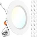 Sunco 20 Pack 6 Inch LED Recessed Light Retrofit, Can Lights for Ceiling, 1700 LM High Brightness, Selectable CCT 2700K/3000K/4000K/5000K/6000K, 17W=120W, Dimmable, Baffle Trim, Damp Rated UL